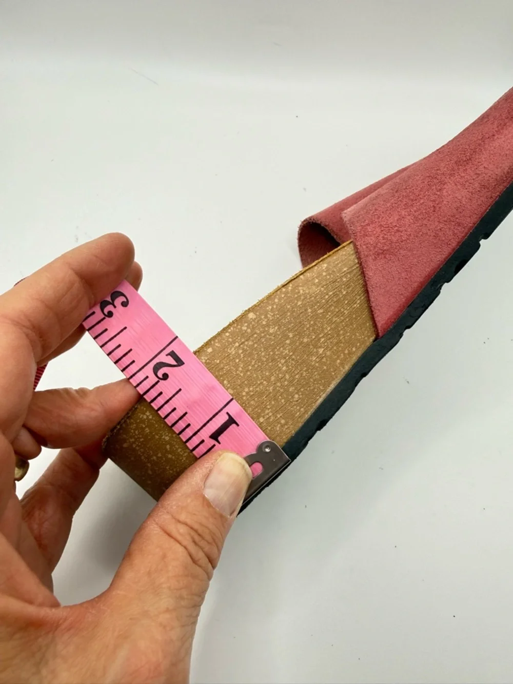 A. Giannetti Rose Pink Suede‎ Slide Wedge Sandals Women’s Size 8 Cork